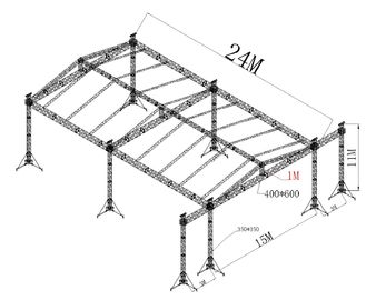 Silver Alloy Aluminum Stage Truss / Metal Roof Trusses For Lighting